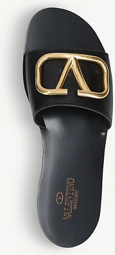 Womens Black Go-Logo Leather Slider Sandals Eur 39.5 / 6.5 Uk Women - Image 2
