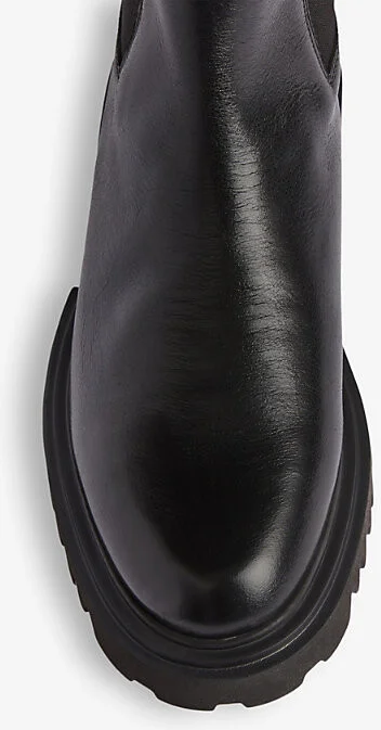 Womens Black Hallie Chunky-Sole Leather Ankle Boots Eur 39 / 6 Uk Women - Image 2
