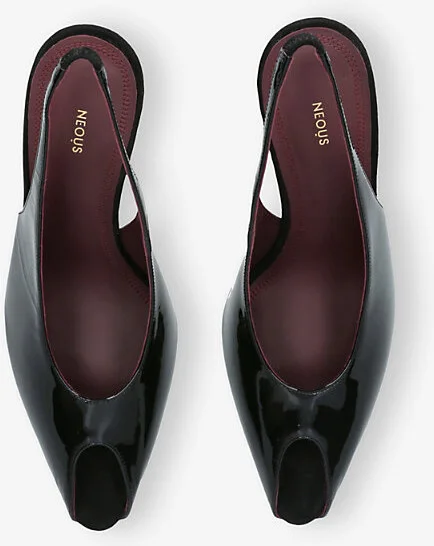 Womens Black Hamal Patent-Leather Slingback Courts Eur 41 / 8 Uk Women - Image 2