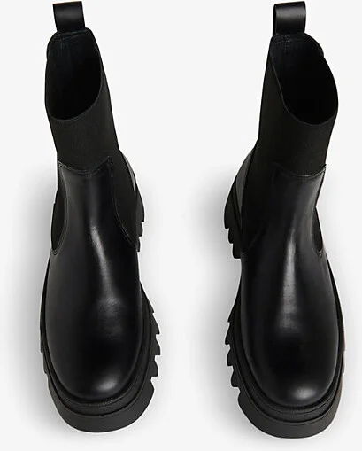 Womens Black Hatton Chunky-Soled Leather Chelsea Boots Eur 39 / 6 Uk Women - Image 2