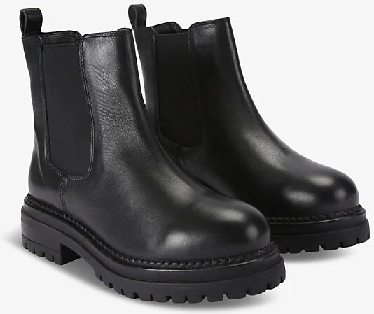 Womens Black Headline Flat Leather Chelsea Boots Eur 41 / 8 Uk Women - Image 2