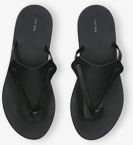 Womens Black Helena Leather Flip Flops Eur 39 / 6 Uk Women - Image 2
