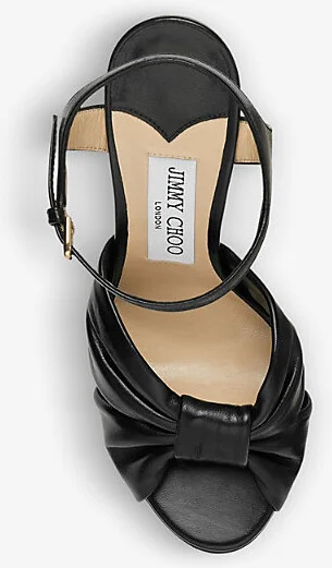 Womens Black Heloise 120 Bow-Embellished Leather Platform-Heeled Sandals Eur 38.5 / 5.5 Uk Women - Image 2