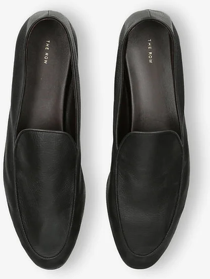 Womens Black Hereditas Flat Leather Loafers Eur 40 / 7 Uk Women - Image 2