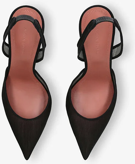 Womens Black Holli 95 Sling-Back Heeled Mesh Courts Eur 39 / 6 Uk Women - Image 2