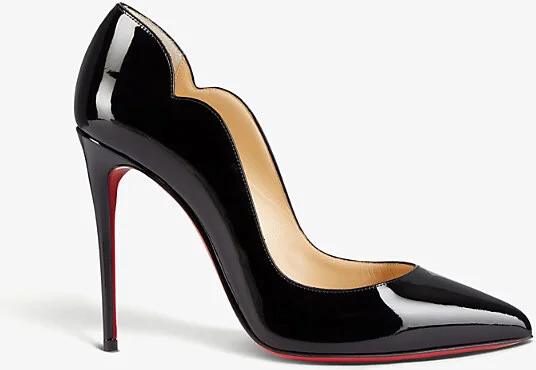 Womens Black Hot Chick 100 Patent-Leather Courts Eur 34 / 1 Uk Women