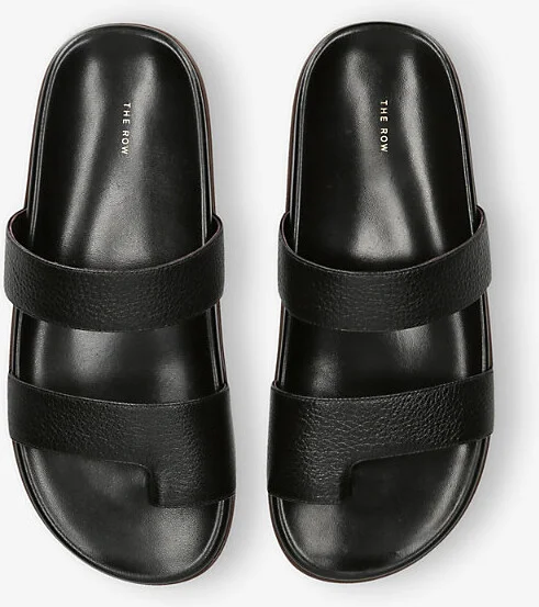 Womens Black Hugh Leather Flat Sandals Eur 36 / 3 Uk Women - Image 2