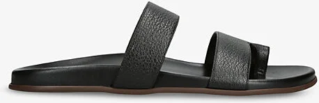 Womens Black Hugh Leather Flat Sandals Eur 36 / 3 Uk Women