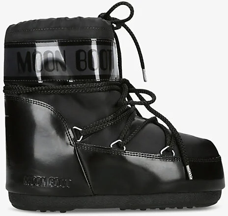 Womens Black Icon Brand-Print Woven Snow Boots Eur 35 / 2 Uk Women