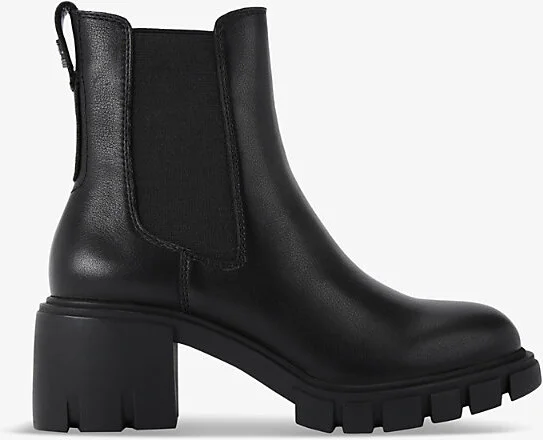 Womens Black Ignite Heeled Leather Chelsea Boots Eur 40 / 7 Uk Women