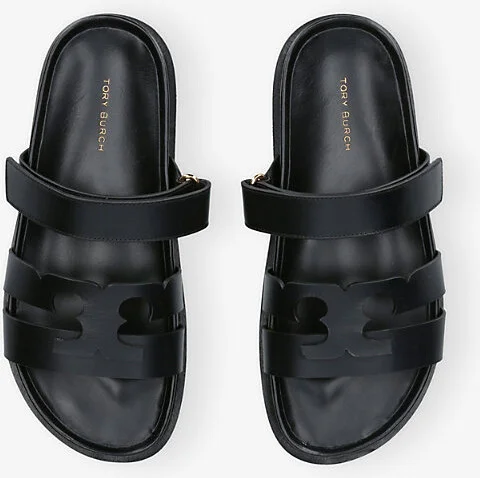 Womens Black Ines Sport Slide Leather Sandals Eur 38/5 Uk Women - Image 2