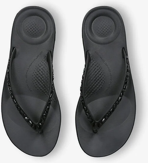 Womens Black Iqushion Leather Sandals Eur 37 / 4 Uk Women - Image 2