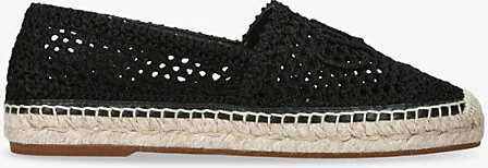 Womens Black Isla Logo-Embossed Crochet Espadrilles Eur 40 / 7 Uk Women