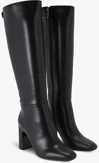 Womens Black Jackpot Block-Heel Faux-Leather Knee-High Boots Eur 36 / 3 Uk Women - Image 2
