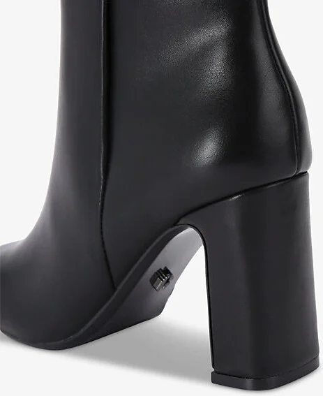 Womens Black Jackpot Logo-Embellished Heeled Leather Ankle Boots Eur 37 / 4 Uk Women - Image 2
