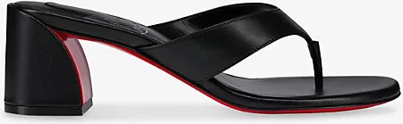 Womens Black Janetonga 55 Leather Heeled Mules Eur 41 / 8 Uk Women