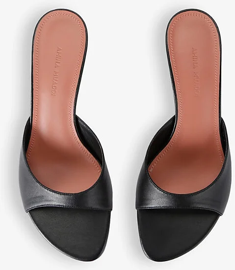 Womens Black Jeanne Kitten-Heel Leather Slingbacks Eur 39 / 6 Uk Women - Image 2