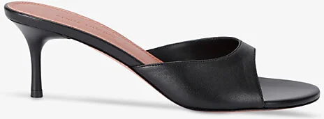 Womens Black Jeanne Kitten-Heel Leather Slingbacks Eur 39 / 6 Uk Women