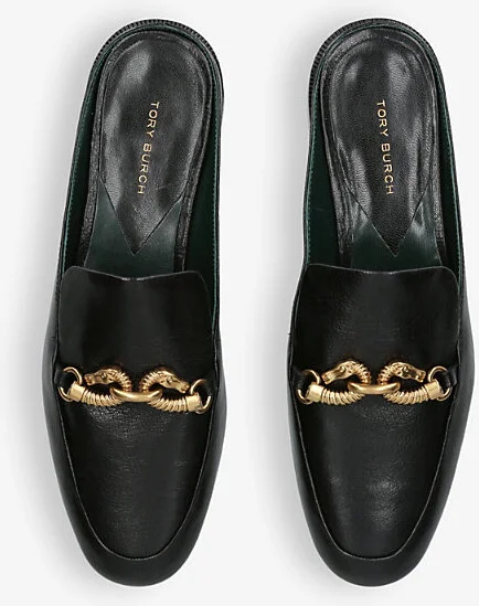 Womens Black Jessa Backless Leather Loafers Eur 39 / 6 Uk Women - Image 2