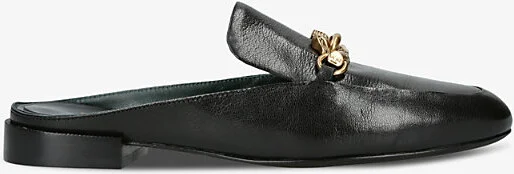 Womens Black Jessa Backless Leather Loafers Eur 39 / 6 Uk Women