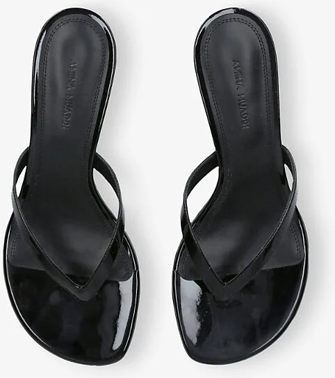 Womens Black Juliette Thong 45 Leather Heeled Sandals Eur 36 / 3 Uk Women - Image 2