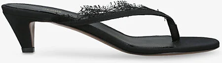 Womens Black Kalliope Lace-Trim Heeled Sandals Eur 39 / 6 Uk Women