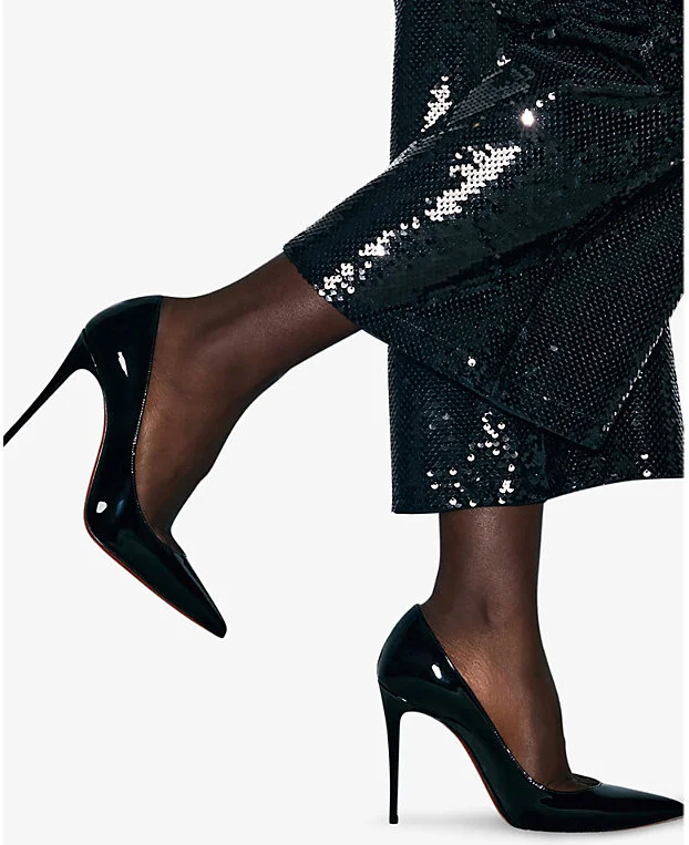 Womens Black Kate 100 Patent-Leather Courts Eur 39 / 6 Uk Women - Image 2