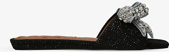 Womens Black Kensington Bow-Embellished Velvet Sandals Eur 38/5 Uk Women