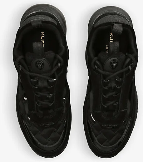 Womens Black Kensington Eagle-Head Embellished Suede Low-Top Trainers Eur 37 / 4 Uk Women - Image 2
