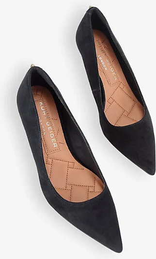 Womens Black Kensington Flexi Heeled Suede Court Shoes Eur 36 / 3 Uk Women - Image 2