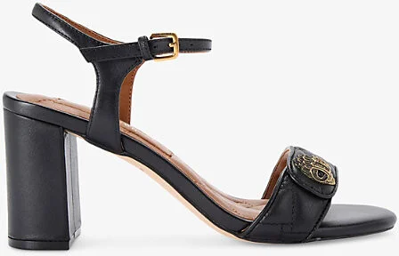 Womens Black Kensington Langley 75 Quilted Leather Heeled Sandals Eur 39 / 6 Uk Women