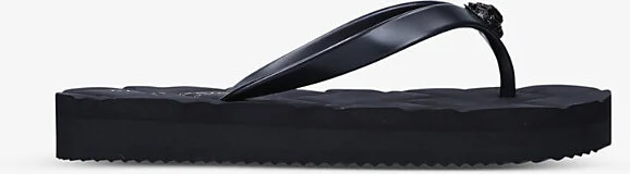Womens Black Kensington Q Two-Post Rubber Flip Flops Eur 39 / 6 Uk Women