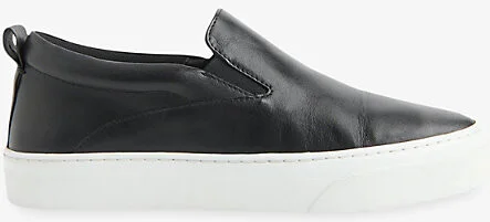 Womens Black Kinsley Slip-On Low-Top Leather Trainers Eur 36 / 3 Uk Women