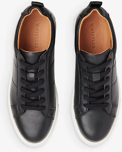 Womens Black Koki Lace-Up Low-Top Leather Trainers Eur 38/5 Uk Women - Image 2