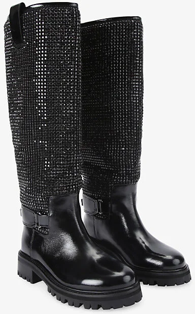 Womens Black Kurt Leather Knee-High Boots Eur 40 / 7 Uk Women - Image 2