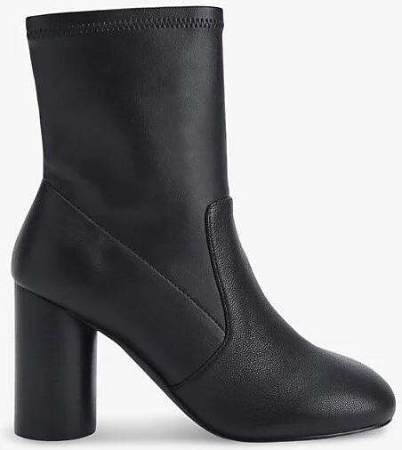Womens Black Langley Eagle-Embellished Heeled Leather Ankle Boots Eur 41 / 8 Uk Women