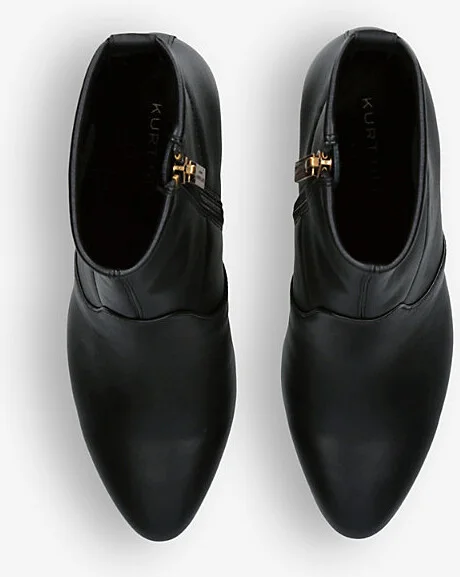 Womens Black Langley Pointed-Toe Leather Ankle Boots Eur 40 / 7 Uk Women - Image 2