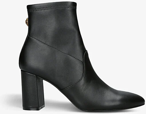 Womens Black Langley Pointed-Toe Leather Ankle Boots Eur 40 / 7 Uk Women