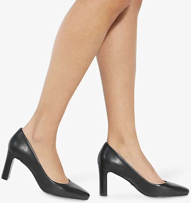 Womens Black Leather Arriving Leather Heeled Courts Eur 36 / 3 Uk Women - Image 2