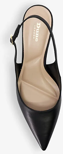 Womens Black Leather Celinna Kitten-Heel Leather Slingbacks Eur 36 / 3 Uk Women - Image 2