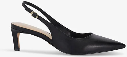 Womens Black Leather Celinna Kitten-Heel Leather Slingbacks Eur 36 / 3 Uk Women