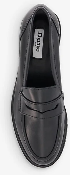 Womens Black-Leather Gild Cleated-Sole Leather Penny Loafer Eur 41 / 8 Uk Women - Image 2