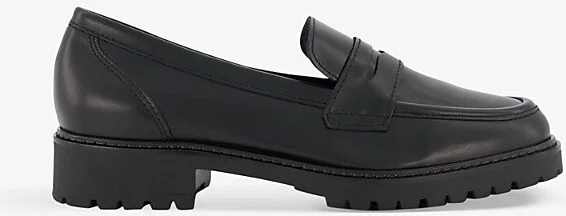 Womens Black-Leather Gild Cleated-Sole Leather Penny Loafer Eur 41 / 8 Uk Women