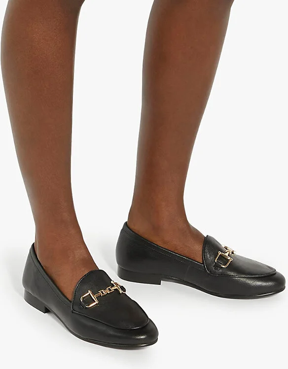 Womens Black Leather Glair Snaffle-Embellished Flat Leather Loafers Eur 40 / 7 Uk Women - Image 2