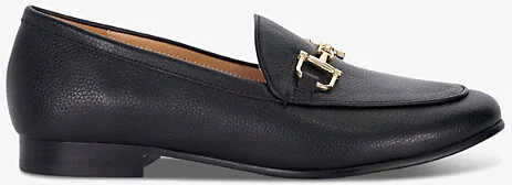 Womens Black Leather Glair Snaffle-Embellished Flat Leather Loafers Eur 40 / 7 Uk Women