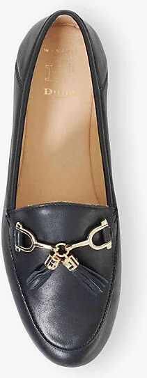 Womens Black Leather Greysons Metal-Trim Snaffle Leather Loafers Eur 40 / 7 Uk Women - Image 2