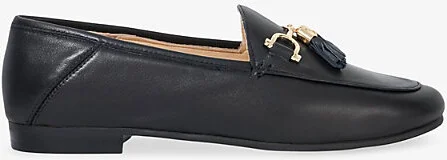 Womens Black Leather Greysons Metal-Trim Snaffle Leather Loafers Eur 40 / 7 Uk Women