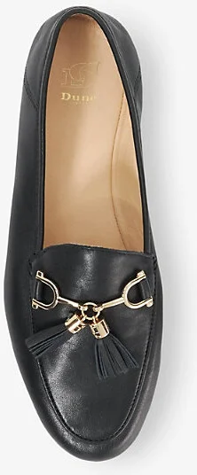 Womens Black Leather Greysons Tassle-Trim Leather Loafers Eur 41 / 8 Uk Women - Image 2