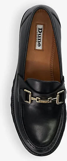 Womens Black Leather Groundbreaking Snaffle-Chain Leather Loafers Eur 36 / 3 Uk Women - Image 2