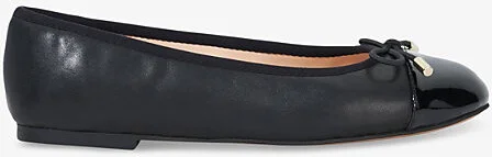 Womens Black Leather Highest Wide-Fit Leather Ballet Flats Eur 37 / 4 Uk Women